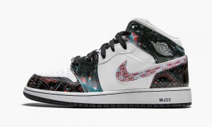 Nike Air Jordan 1 Mid SE GS 'Take Flight' Schoenen Kinderen Wit Lichtrood Blauw Nederland | 134759-EQJ