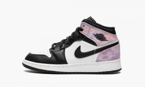 Nike Air Jordan 1 Mid SE GS 'Tie Dye' Schoenen Kinderen Zwart Koraal Wit Nederland | 049635-KZE