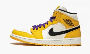 Nike Air Jordan 1 Mid SE 'Lakers' Schoenen Heren Goud Zwart Nederland | 327960-FIJ
