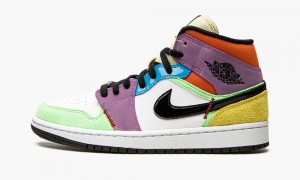 Nike Air Jordan 1 Mid SE 'Lightbulb' Schoenen Dames Wit Zwart Nederland | 715234-NJH