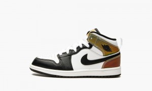 Nike Air Jordan 1 Mid SE PS 'Heat Reactive' Schoenen Kinderen Wit Zwart Nederland | 647593-CMR