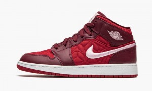 Nike Air Jordan 1 Mid SE 'Red Quilt' Schoenen Kinderen Rood Roze Nederland | 685327-EZY