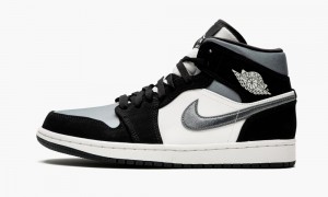 Nike Air Jordan 1 Mid SE 'Satin Grey' Schoenen Heren Zwart Grijs Nederland | 497820-WXE