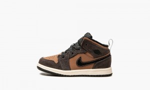Nike Air Jordan 1 Mid SE (TD) Schoenen Kinderen Donkerchocola Rood Nederland | 195248-WTU