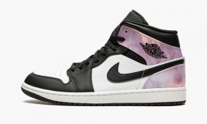 Nike Air Jordan 1 Mid SE 'Tie-Dye' Schoenen Heren Zwart Koraal Wit Nederland | 520736-YWL