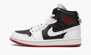 Nike Air Jordan 1 Mid SE UTL 'White / Black / Gym Red' Schoenen Dames Zwart Wit Rood Nederland | 794218-OVQ