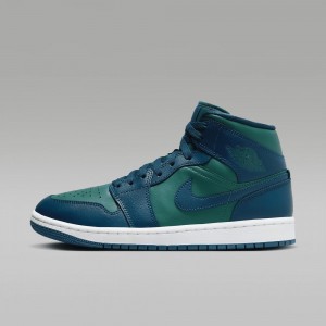 Nike Air Jordan 1 Mid Schoenen Dames Blauw Nederland | 536780-WKI
