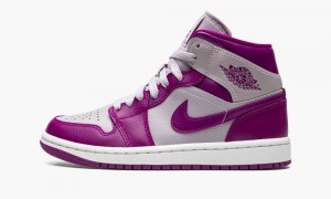 Nike Air Jordan 1 Mid Schoenen Dames Grijs Rood Paars Nederland | 628594-TVW