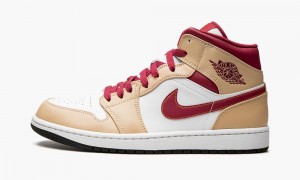 Nike Air Jordan 1 Mid Schoenen Heren Wit Zwart Diepgeel Wit Nederland | 978053-CDE