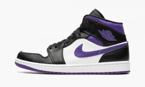 Nike Air Jordan 1 Mid Schoenen Heren Zwart Wit Nederland | 317489-HNX