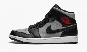 Nike Air Jordan 1 Mid 'Shadow Red' Schoenen Heren Zwart Rood Grijs Nederland | 095218-SPH
