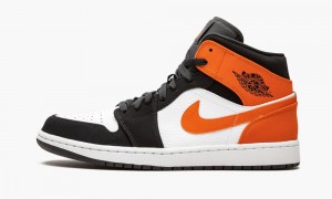 Nike Air Jordan 1 Mid 'Shattered Backboard' Schoenen Heren Zwart Wit Oranje Nederland | 713602-XJP