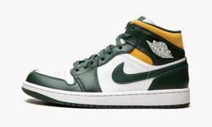 Nike Air Jordan 1 Mid 'Sonics' Schoenen Heren Groen Wit Nederland | 890532-DBK