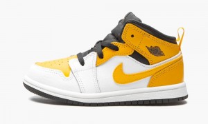 Nike Air Jordan 1 Mid TD 'White / University Gold' Schoenen Kinderen Wit Goud Zwart Nederland | 947208-IBV