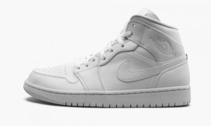 Nike Air Jordan 1 Mid 'Triple White' Schoenen Heren Wit Nederland | 384510-FEK