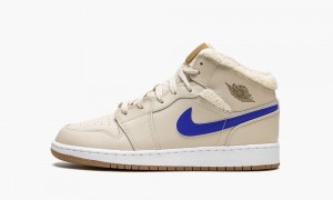 Nike Air Jordan 1 Mid UTL GS 'Fleece' Schoenen Kinderen Wit Blauw Nederland | 085372-NEA