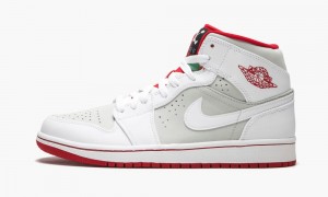Nike Air Jordan 1 Mid WB 'Hare' Schoenen Heren Wit Rood Zilver Nederland | 162845-FBJ