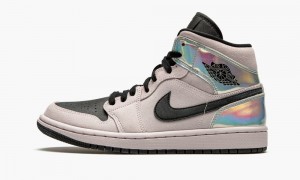 Nike Air Jordan 1 Mid W 'Iridescent' Schoenen Dames Roze Zwart Gekleurd Nederland | 970618-RKC