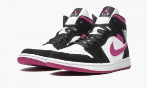 Nike Air Jordan 1 Mid W 'Magenta' Schoenen Dames Wit Zwart Nederland | 423805-IFH