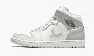 Nike Air Jordan 1 Mid 'White Camo' Schoenen Heren Wit Grijs Nederland | 596270-QFP