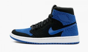 Nike Air Jordan 1 Ret Hi Flyknit BG Schoenen Kinderen Zwart Koningsblauw Wit Nederland | 792610-OMB