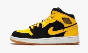 Nike Air Jordan 1 Retro GS 'New Love 2007' Schoenen Kinderen Zwart Wit Geel Nederland | 386125-YQL