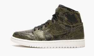 Nike Air Jordan 1 Retro Hi Pre 'Snakeskin' Schoenen Dames Olijfgroen Zwart Nederland | 487502-WTB