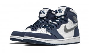 Nike Air Jordan 1 Retro High CO.JP 'Midnight Navy' Schoenen Heren Wit Metal Zilver Nederland | 438792-WJR