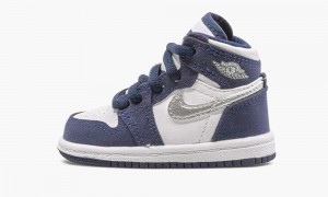 Nike Air Jordan 1 Retro High CO.JP 'Midnight Navy' Schoenen Kinderen Wit Metal Zilver Nederland | 286145-FDK