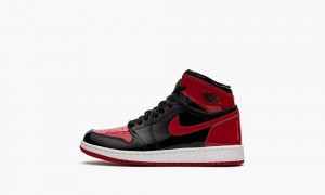 Nike Air Jordan 1 Retro High GS 'Lak Bred' Schoenen Kinderen Zwart Rood Wit Nederland | 396587-ZCM