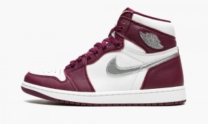 Nike Air Jordan 1 Retro High OG 'Bordeaux' Schoenen Heren Bordeaux Wit Metal Zilver Nederland | 473068-BIE