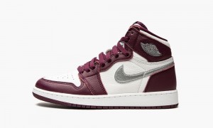 Nike Air Jordan 1 Retro High OG GS 'Bordeaux' Schoenen Kinderen Bordeaux Wit Metal Zilver Nederland | 871593-ODH