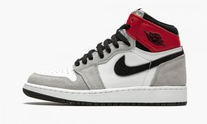 Nike Air Jordan 1 Retro High OG GS 'Light Smoke Grey' Schoenen Kinderen Wit Zwart Lichtgrijs Nederland | 452086-NWA
