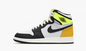 Nike Air Jordan 1 Retro High OG GS 'Volt Gold' Schoenen Kinderen Wit Zwart Nederland | 874261-CDI