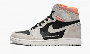 Nike Air Jordan 1 Retro High OG 'Neutrale Grey/Hyper Crimson' Schoenen Heren Grijs Zwart Nederland | 639218-SOV