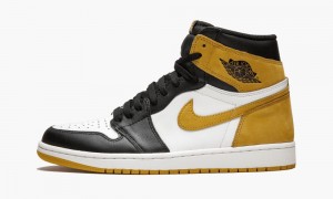 Nike Air Jordan 1 Retro High OG 'Yellow Ochre' Schoenen Heren Wit Geel Zwart Nederland | 160382-OXQ