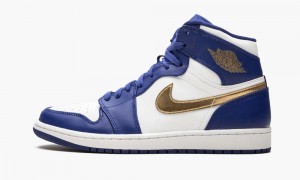 Nike Air Jordan 1 Retro High Schoenen Heren Wit Blauw Nederland | 384072-DPO