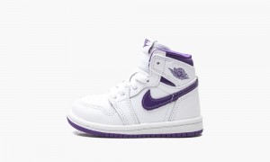 Nike Air Jordan 1 Retro High TD 'Court Purple' Schoenen Kinderen Wit Paars Nederland | 068524-ZWE