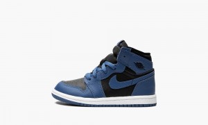 Nike Air Jordan 1 Retro High TD 'Dark Marina Blue' Schoenen Kinderen Donkerblauw Zwart Wit Nederland | 408291-KUV