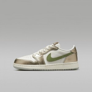 Nike Air Jordan 1 Retro Low OG Chinese New Year Schoenen Kinderen Metal Goud Groen Nederland | 635087-TNR