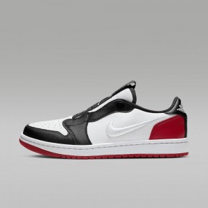 Nike Air Jordan 1 Retro Low Slip Schoenen Dames Zwart Wit Rood Nederland | 435672-BTS