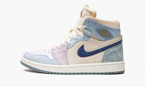 Nike Air Jordan 1 Zoom Air CMFT Schoenen Heren Blauw Grijs Donkerblauw Nederland | 079861-ZCG