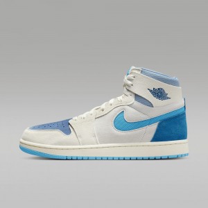 Nike Air Jordan 1 Zoom CMFT 2 Schoenen Dames Wit Lichtblauw Nederland | 572834-IES