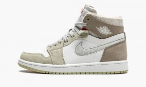 Nike Air Jordan 1 Zoom CMFT 'Olive Aura' Schoenen Dames Wit Grijs Olijfgroen Nederland | 708612-SCR
