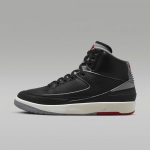Nike Air Jordan 2 Retro Schoenen Heren Zwart Rood Grijs Nederland | 586237-LZB