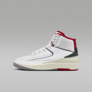 Nike Air Jordan 2 Retro Schoenen Kinderen Wit Rood Nederland | 932147-QOF