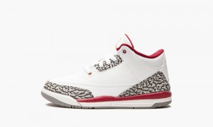 Nike Air Jordan 3 PS 'Cardinal' Schoenen Kinderen Wit Diepgeel Rood Nederland | 194236-MOH