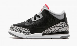 Nike Air Jordan 3 Retro BT 'Black Cement' Schoenen Kinderen Zwart Rood Grijs Nederland | 245918-VEF