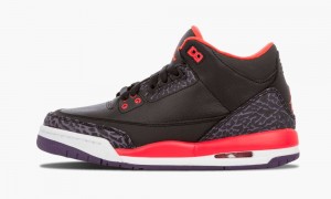 Nike Air Jordan 3 Retro (GS) 'Crimson' Schoenen Kinderen Zwart Nederland | 179302-XGC