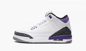 Nike Air Jordan 3 Retro GS 'Dark Iris' Schoenen Kinderen Wit Zwart Nederland | 725430-QGH